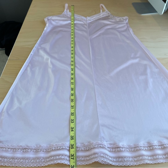 Vintage Slip Dress Size 36 M Lilac Pink Lace Details Adjustable Straps Silky - Picture 11 of 13